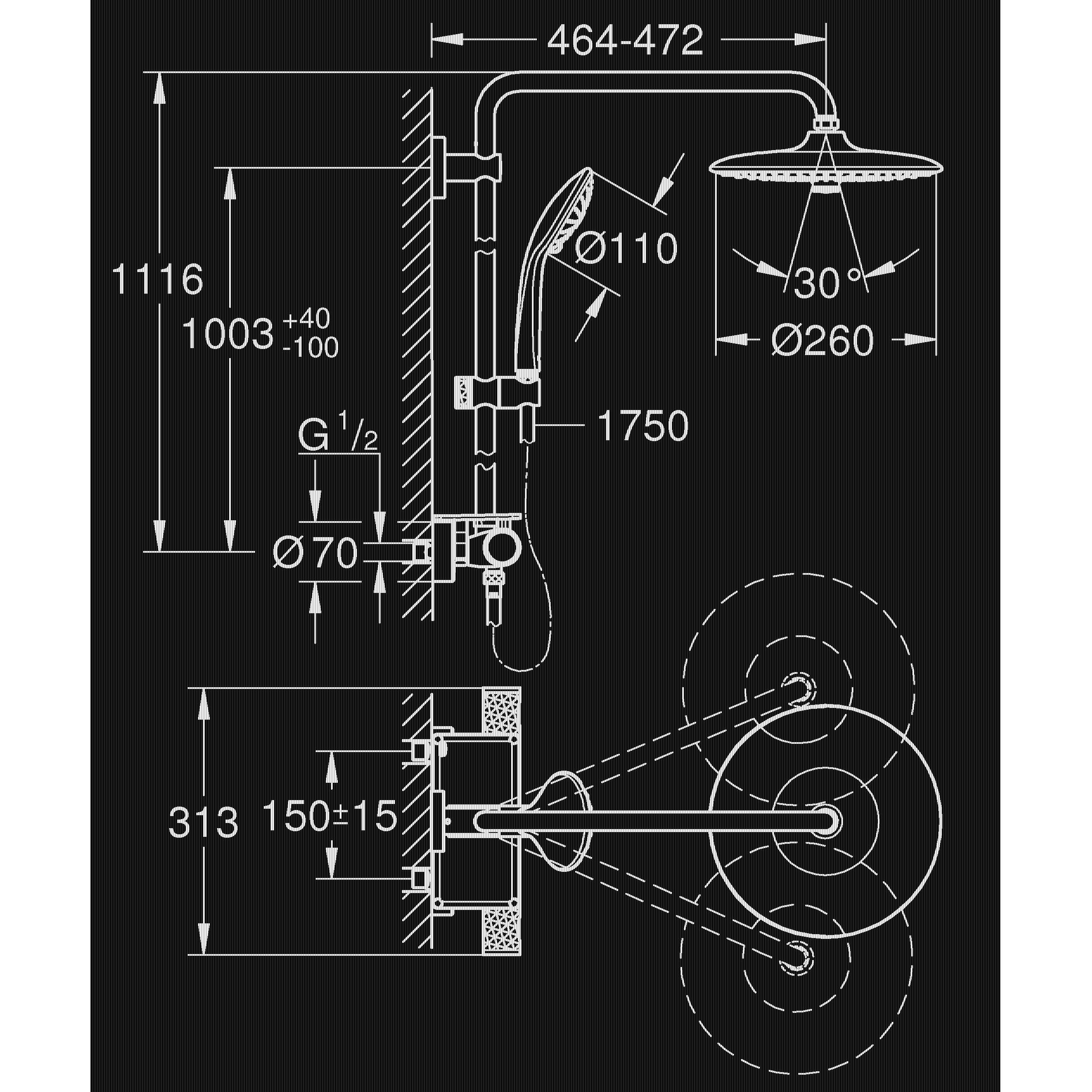 Takduschset Grohe Vitalio Joy 260