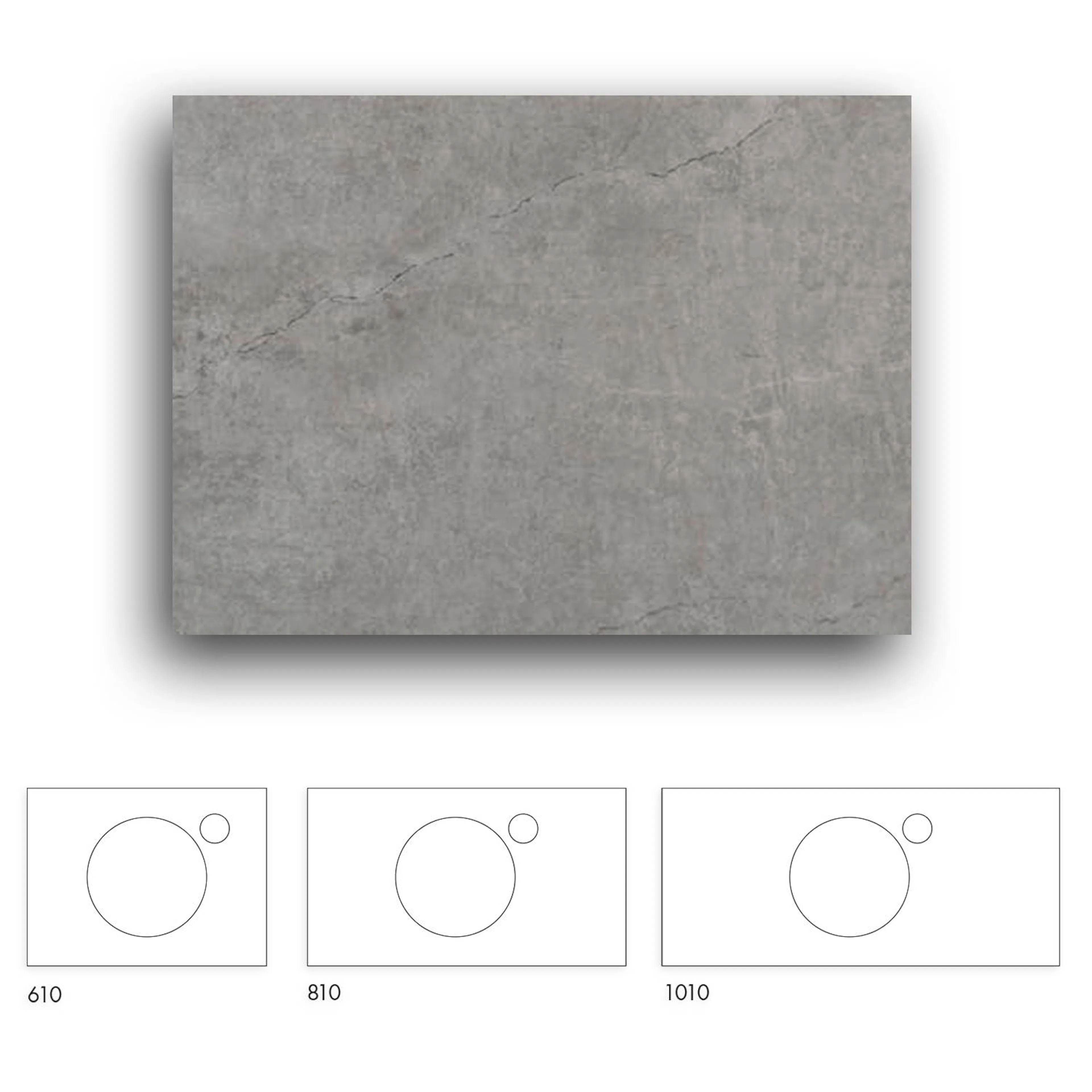 Bänkskiva Macro Design Crown+ Dekton  610 till Tvättställsskåp Crown