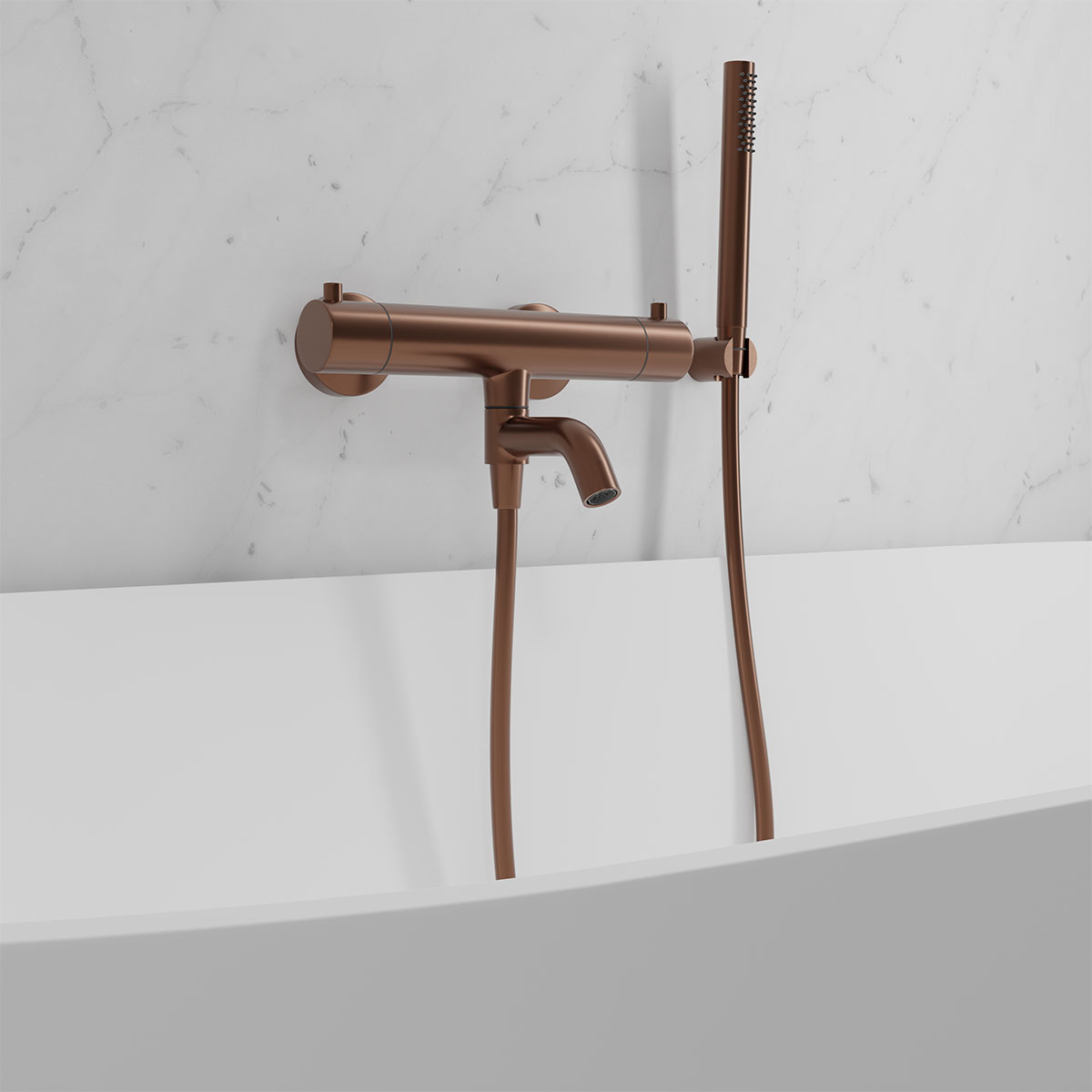Badkarsblandare Scandtap Steel Pleasure 4 med Handdusch