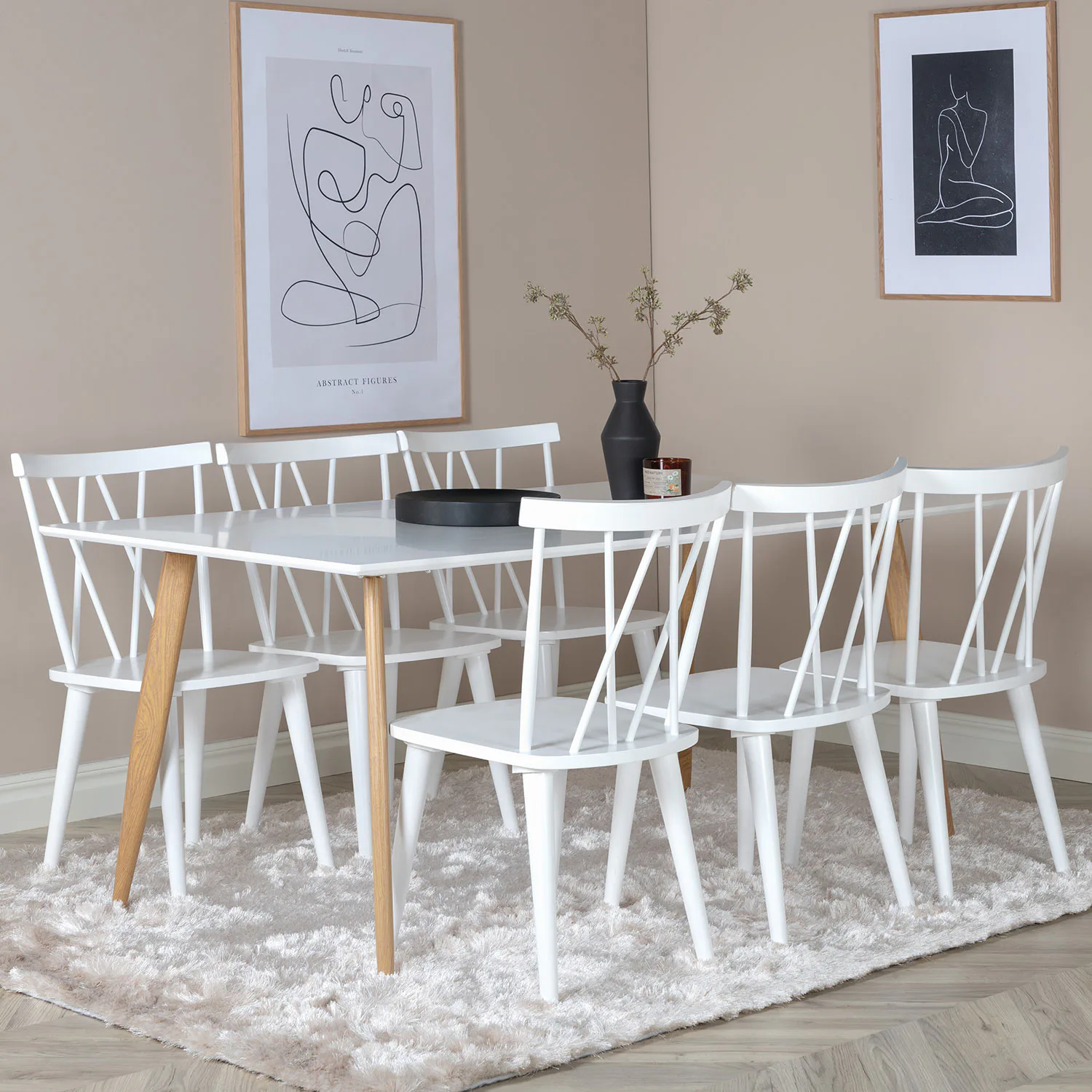 Matgrupp Venture Home Polar med 6 Mariette stolar