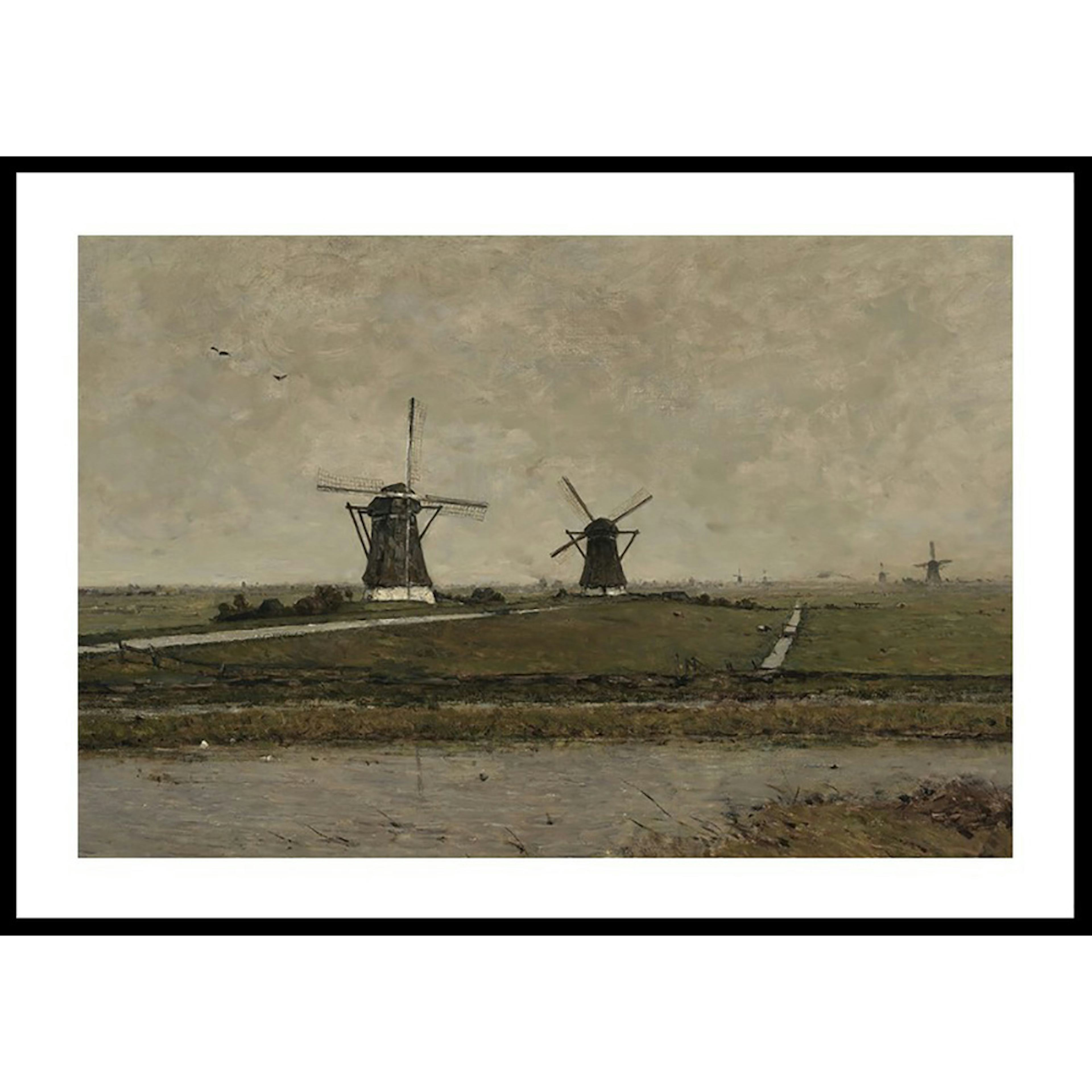 Poster Gallerix Polder With Mills Near Overschie By Paul Gabriël