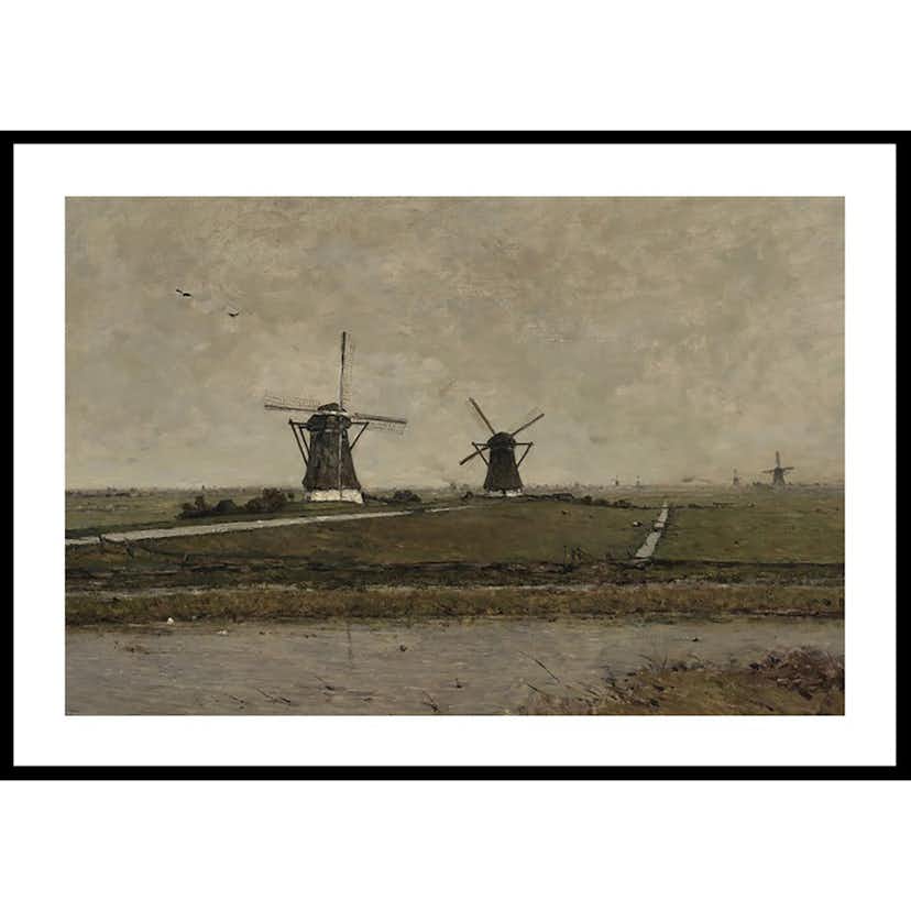 Poster Gallerix Polder With Mills Near Overschie By Paul Gabriël