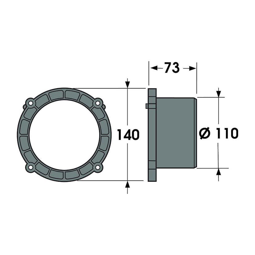 Vertikalt Utlopp Markränna gop A-15/B-125
