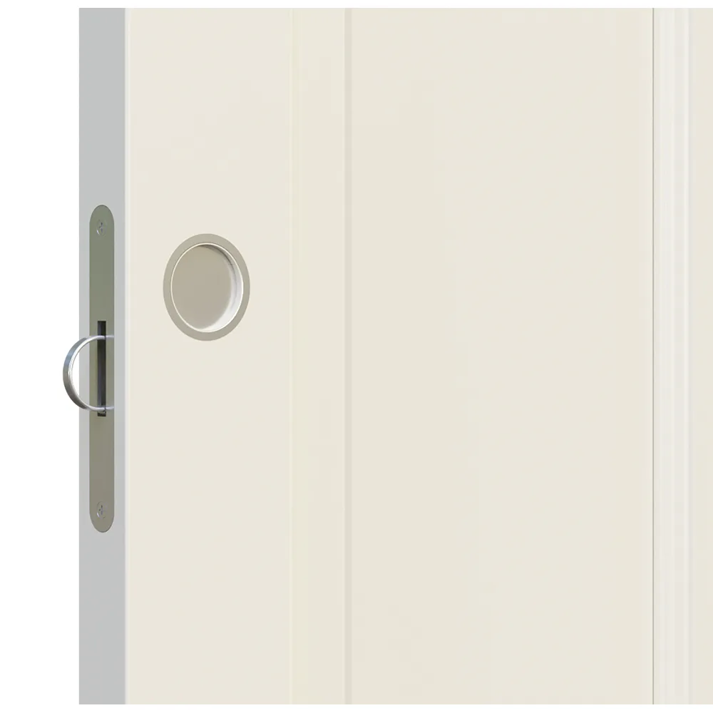 Skjutdörrsanpassning Leksandsdörren inkl. spår, dragring & skålar (ett hål)