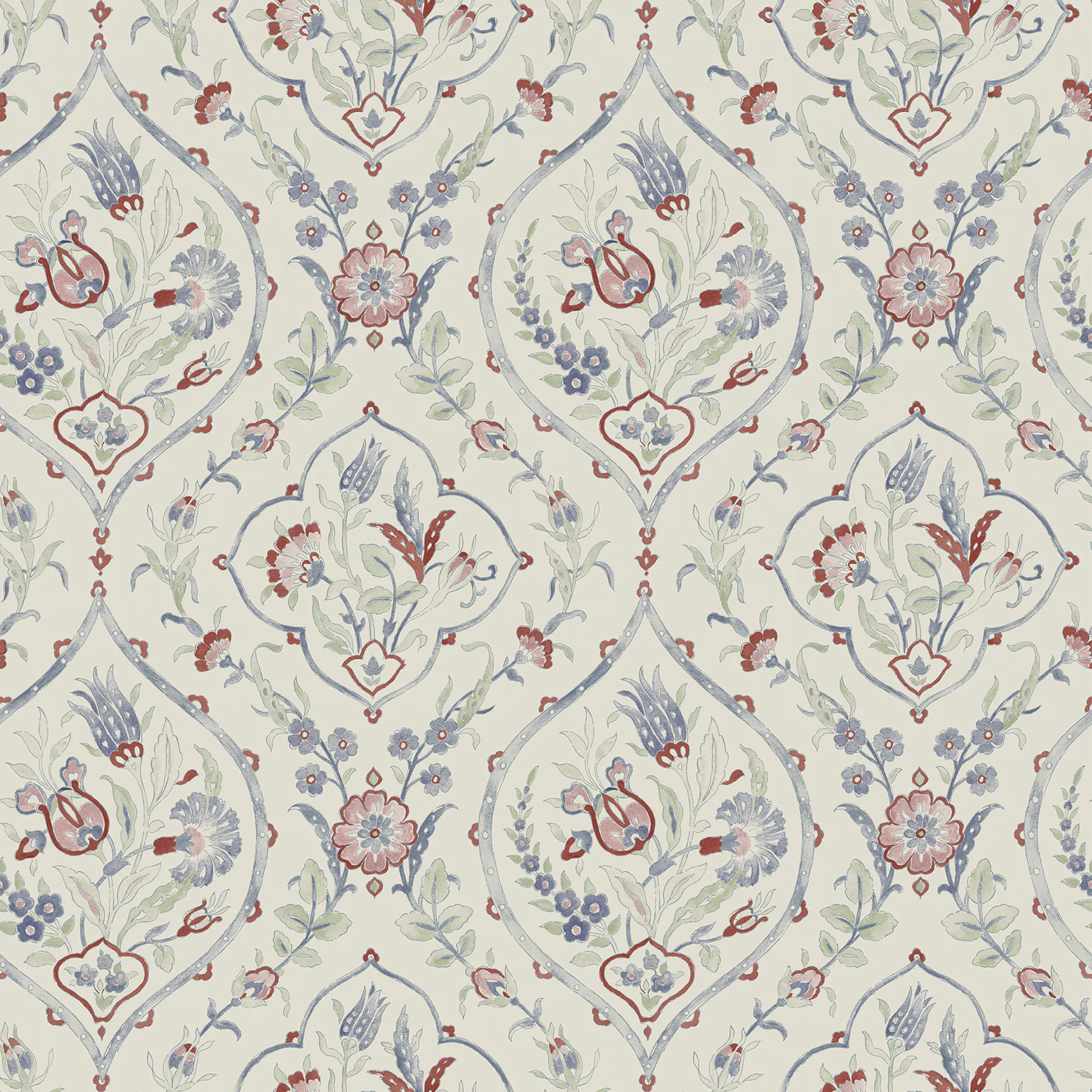 Tapet Laura Ashley Foscot Damask Crimson Röd 121069
