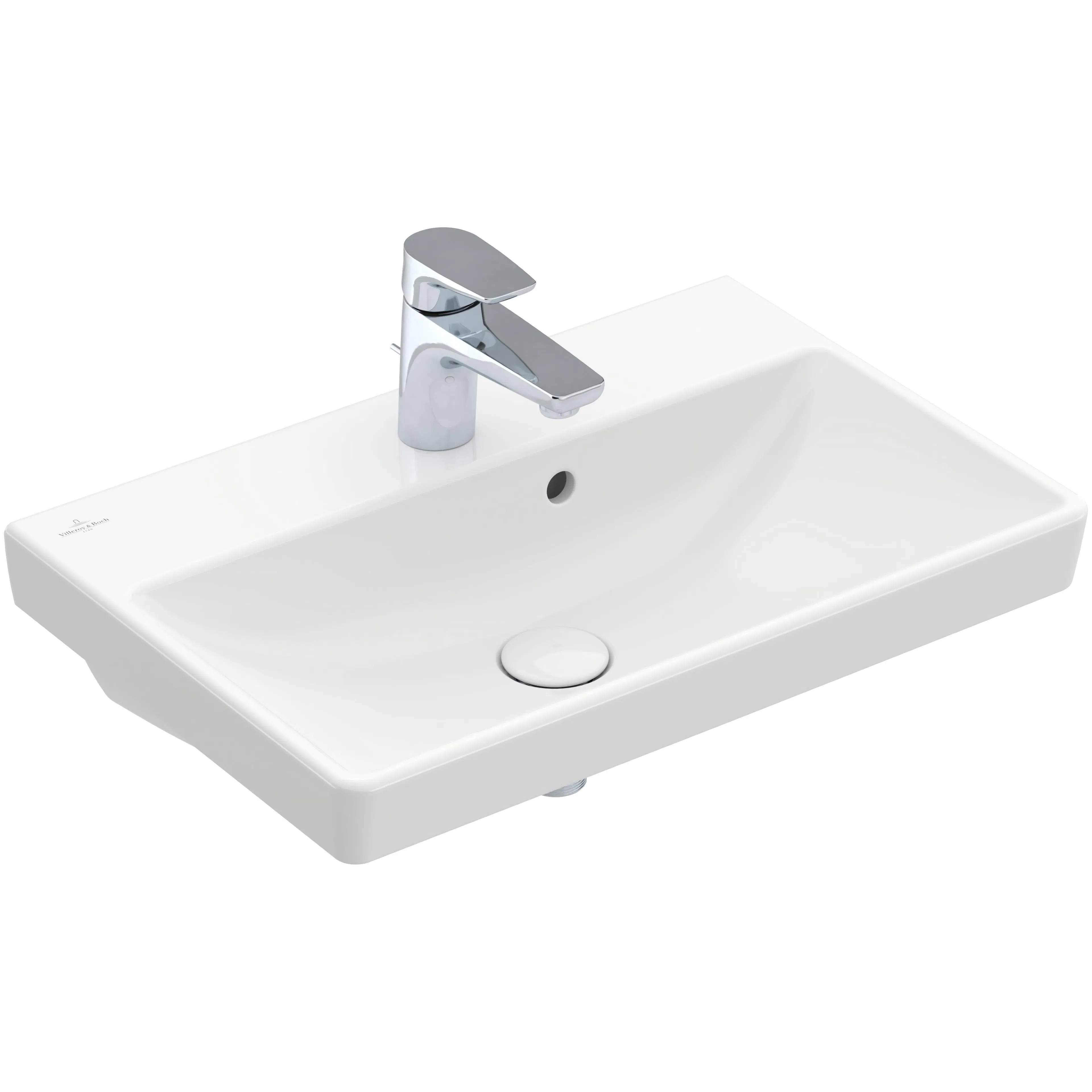 Tvättställ villeroy & Boch Avento 4A005501 Vit Alpin, Med Bräddavlopp, för Enhålsblandare