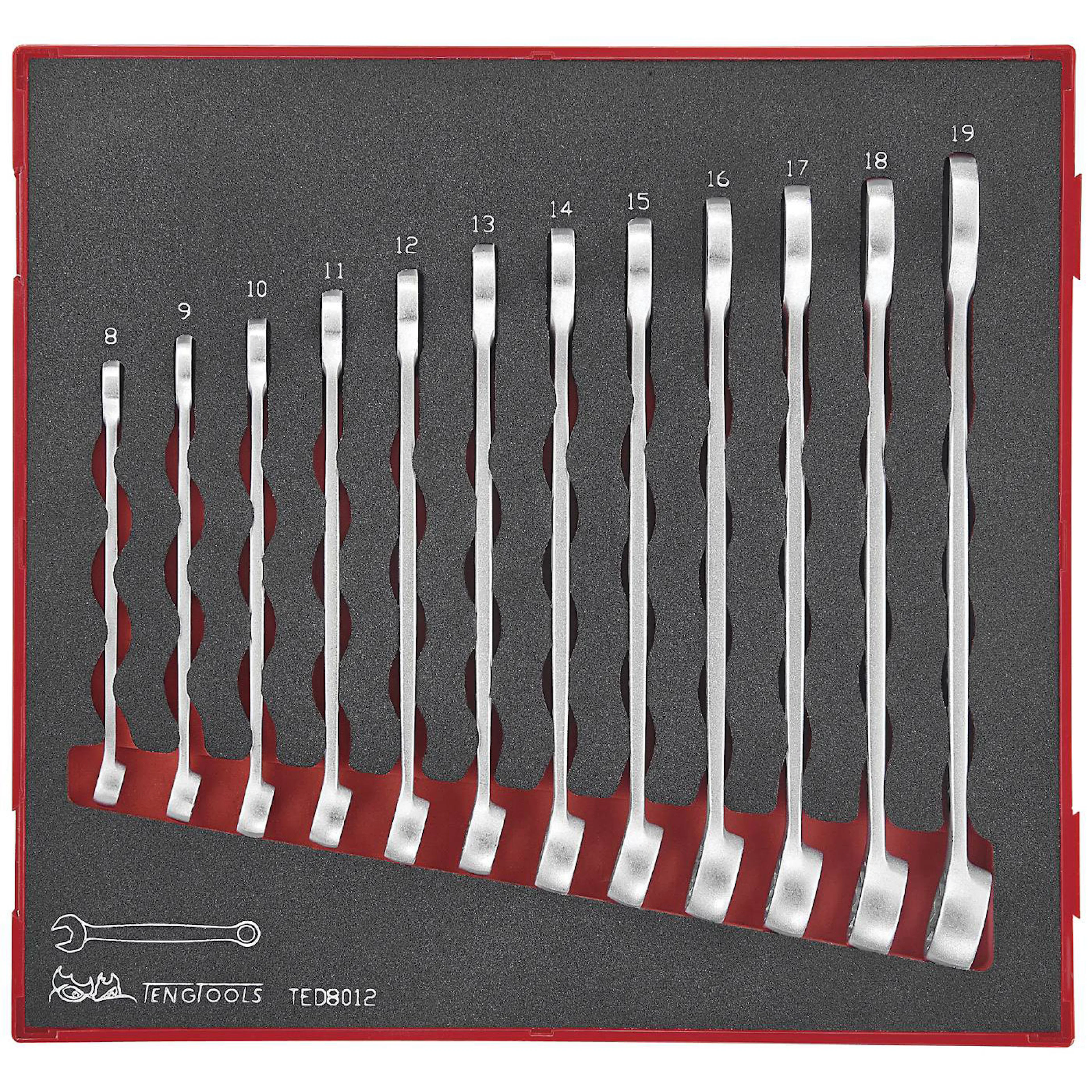 U-ringnyckelsats 12 delar Teng Tools TED8012
