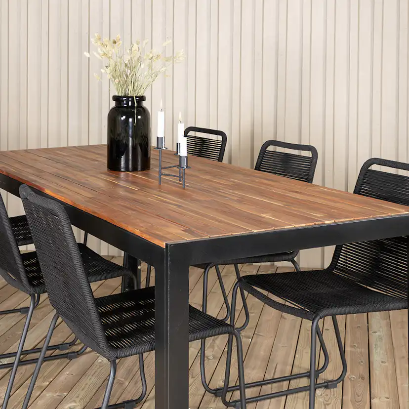 BoisDiningtable205*90cm-LindosStackingChair-LatteRope_6 Beige