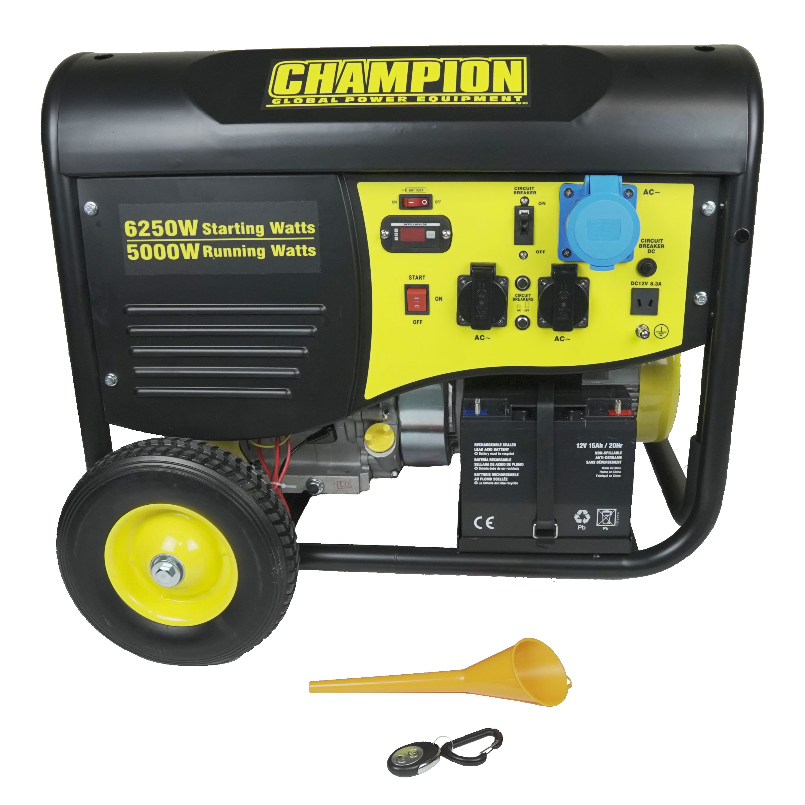 Elverk Champion Generators CPG6500E2 5,5kW 1-fas bensin med fjärrstart