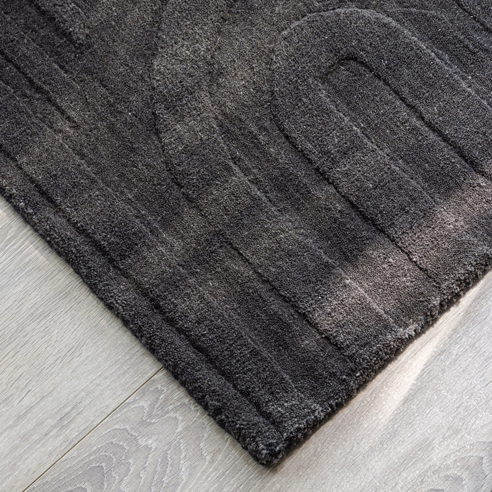 Nora Wool - 50*80-Rectangular-Charcoal Mörkgrå
