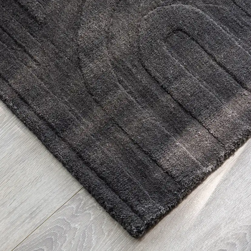 Nora Wool - 50*80-Rectangular-Charcoal Mörkgrå