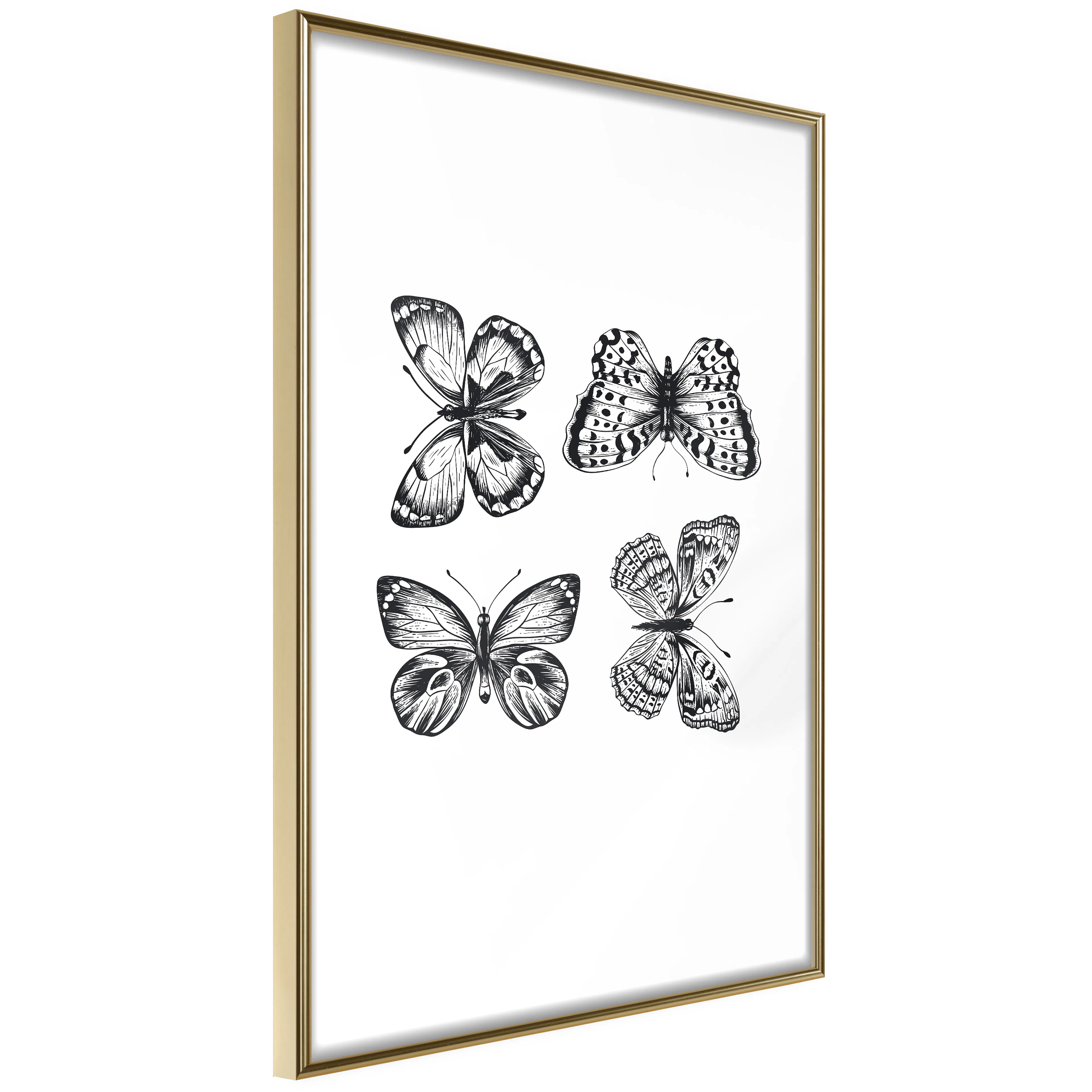 Poster Artgeist Affisch Four Butterflies