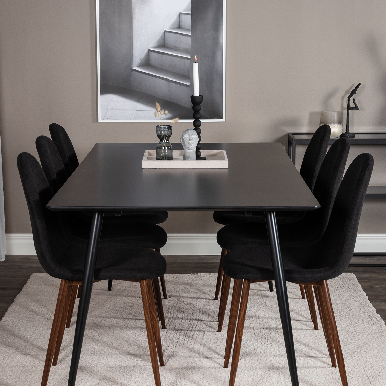 Matgrupp Venture Home Silvia med 6 Pobbie Stolar Polyestertyg