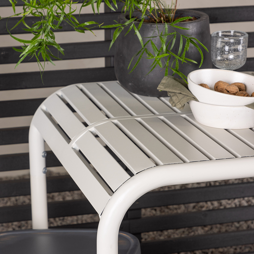 Borneo Cafetable Aluminium - Beige / Kvadrat 70*70* +Tablas Mörkgrå/Beige