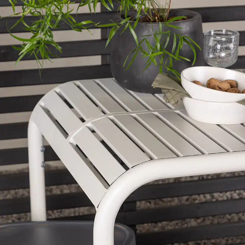 Borneo Cafetable Aluminium - Beige / Kvadrat 70*70* +Tablas Mörkgrå/Beige