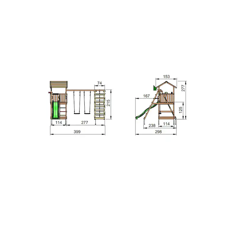 Lektorn Jungle Gym Casa Komplett Inkl Climb Modul X'tra och Rutschkana