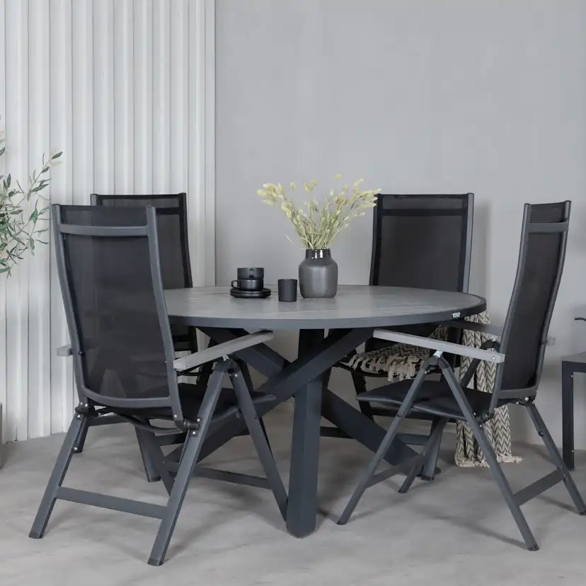 Matgrupp Utomhus Venture Home Pincy Rund med 4 Aleyna PositionsTrädgårdsstolar