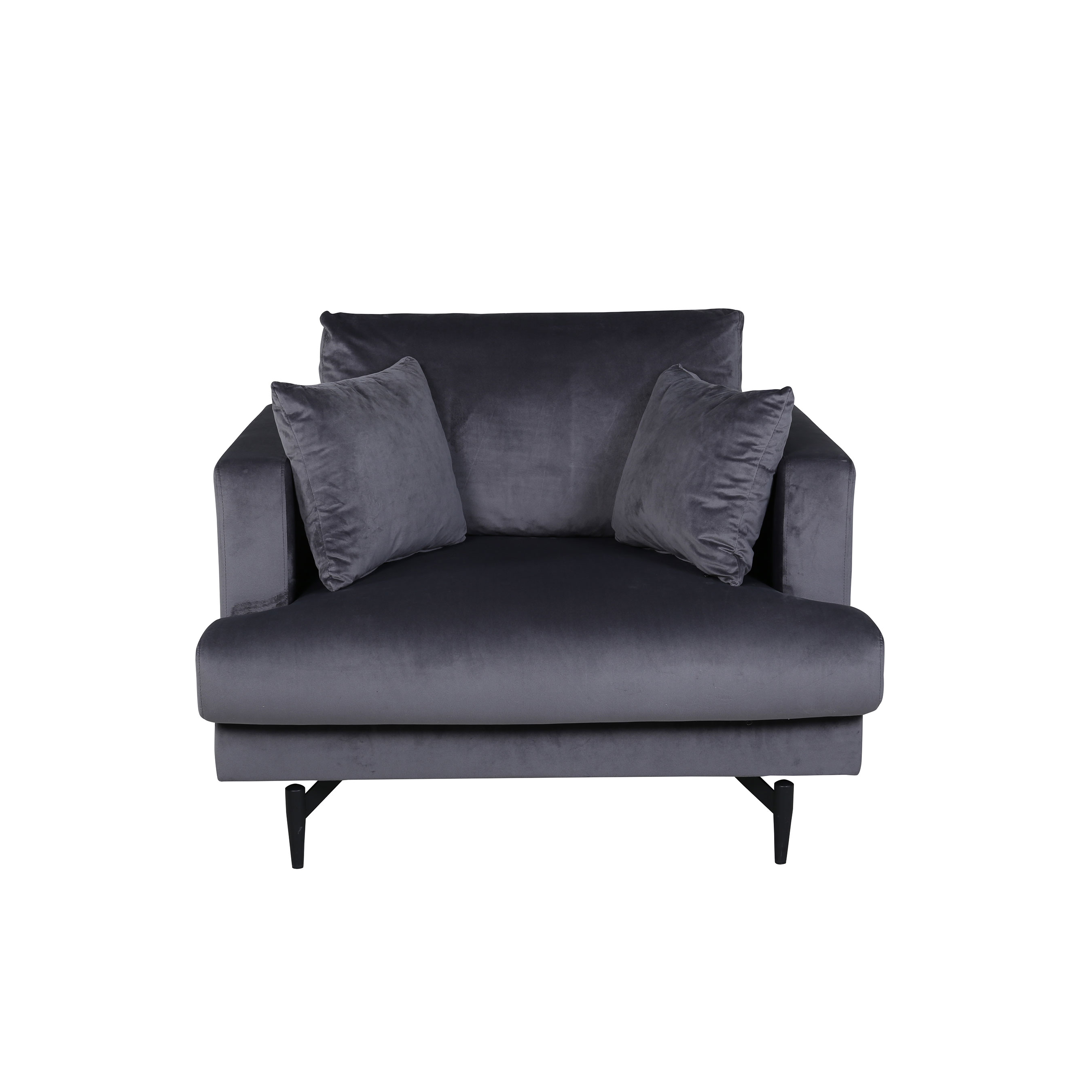 Sofia Single Sofa - Black / Dark Grey Velvet Mörkgrå