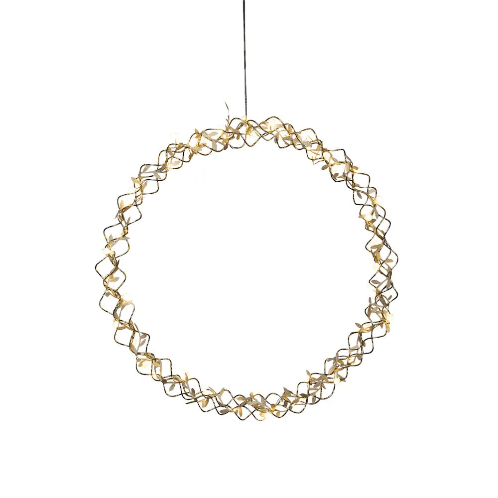 Krans mässing, 45 cm 40 LED Mässing