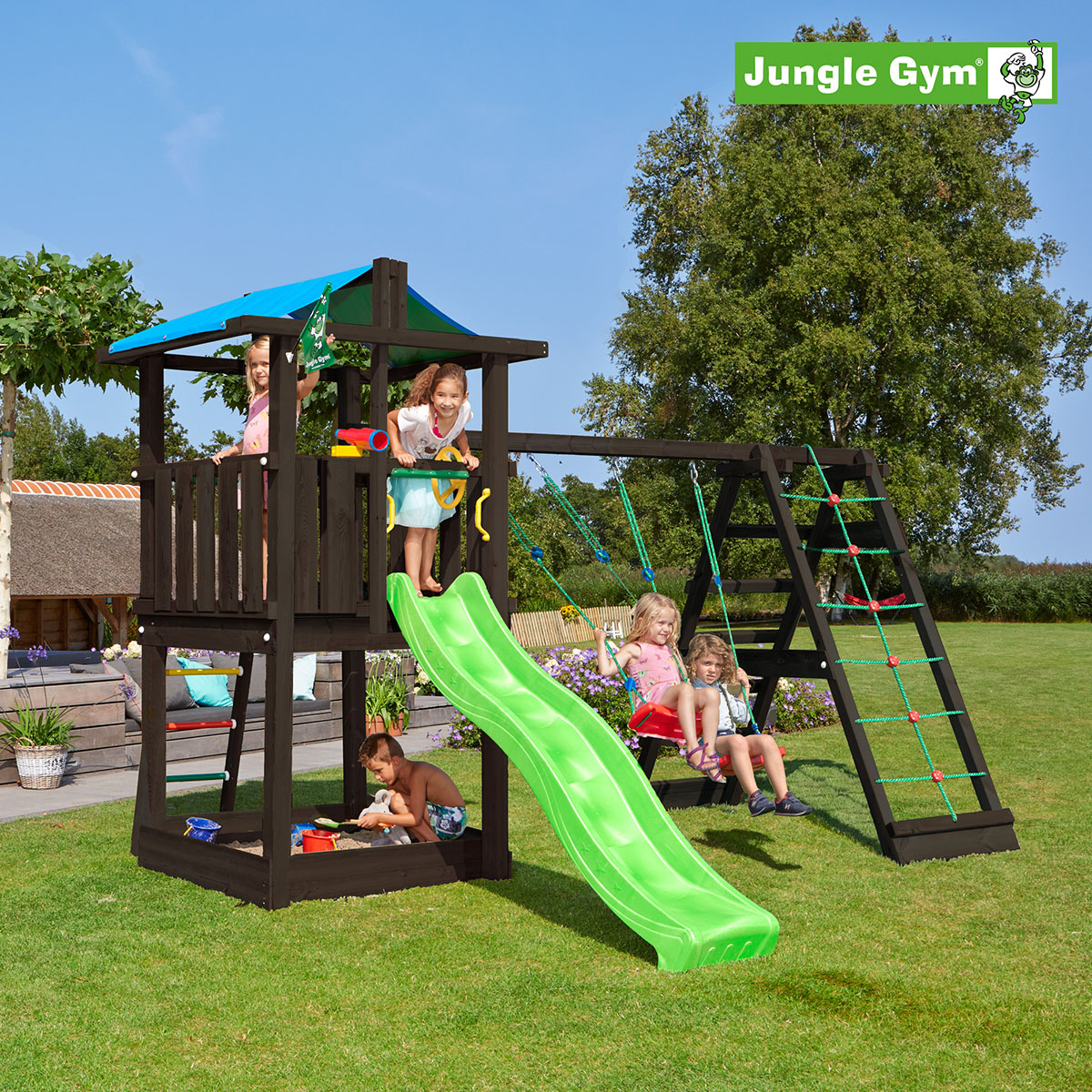Lektorn Jungle Gym Hut Komplett Inkl Climb Module Xtra och Rutschkana