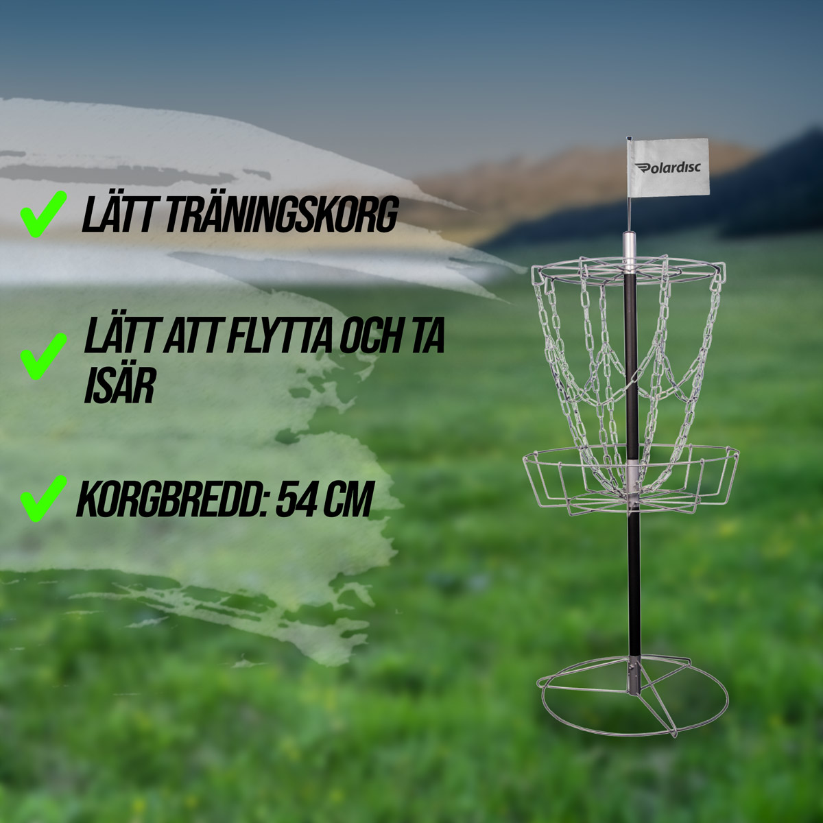 Frisbeegolfkorg Polardisc Starterset med 3st Diskar