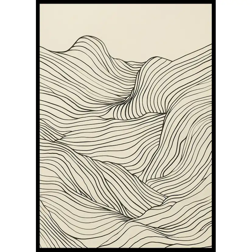 Poster Gallerix Line Art Waves
