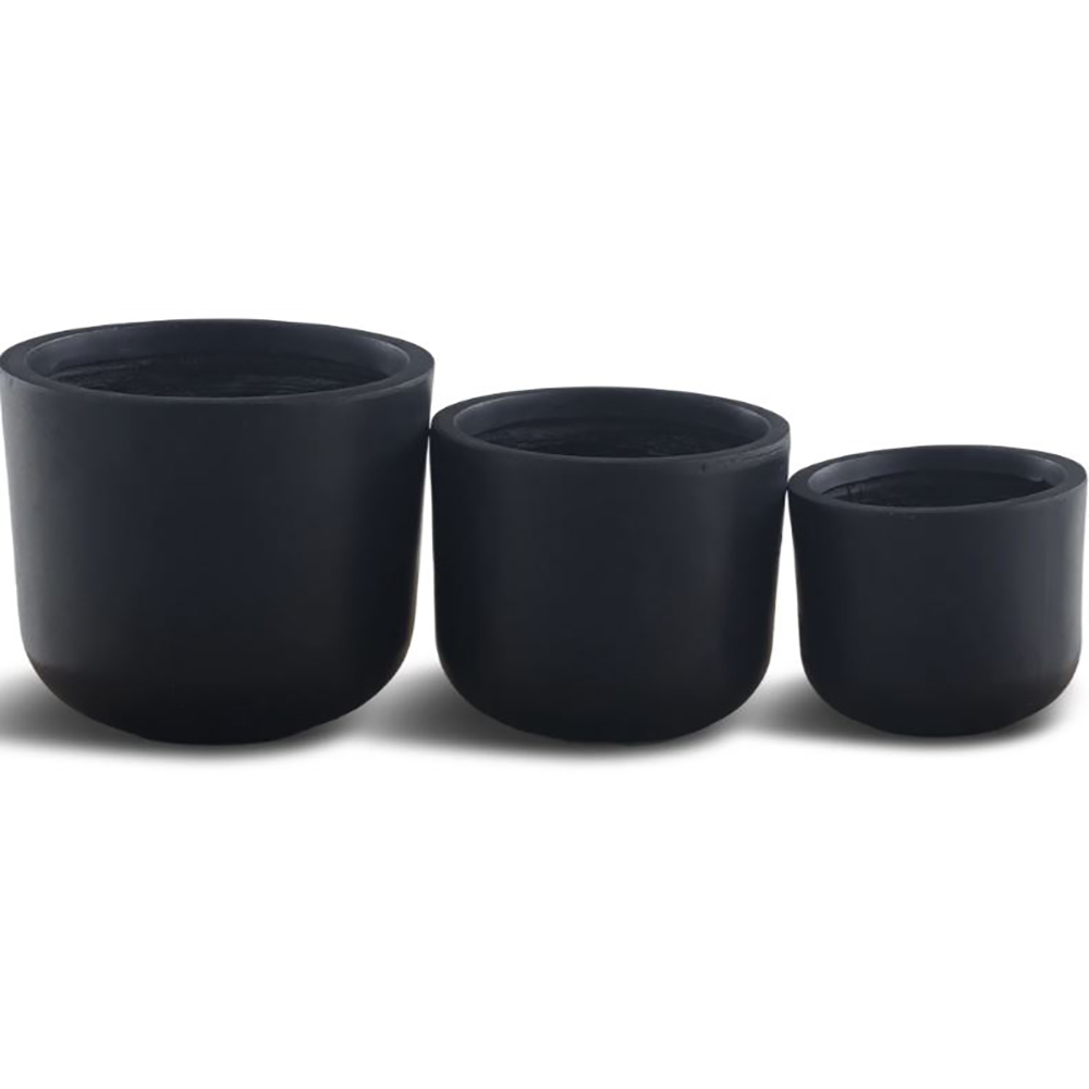 Kruka Lyfco Rund Svart 3-pack