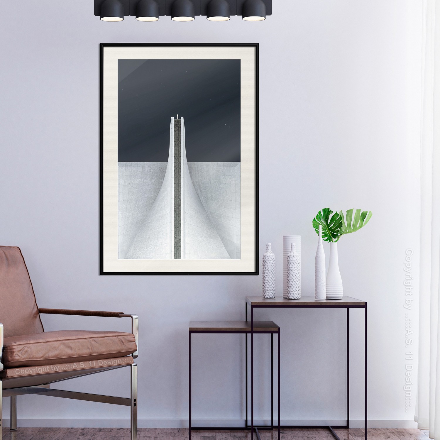 Affisch - Original Architecture [Poster] 30x45 Svart ram med passepartout, 30x45 cm