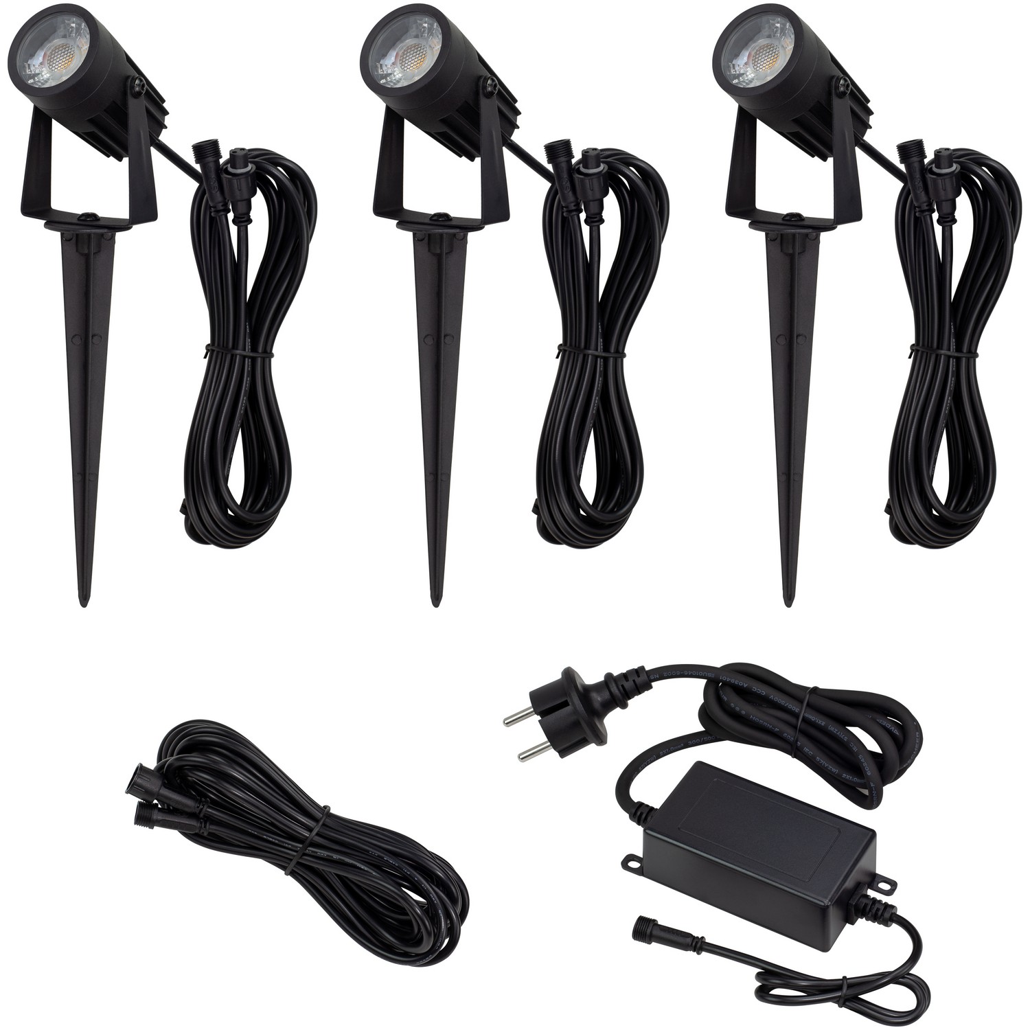 Spotlight Gelia Trädgårdsbelysning 3-Pack Set Inkl Trafo. 5M Kabel Djurö
