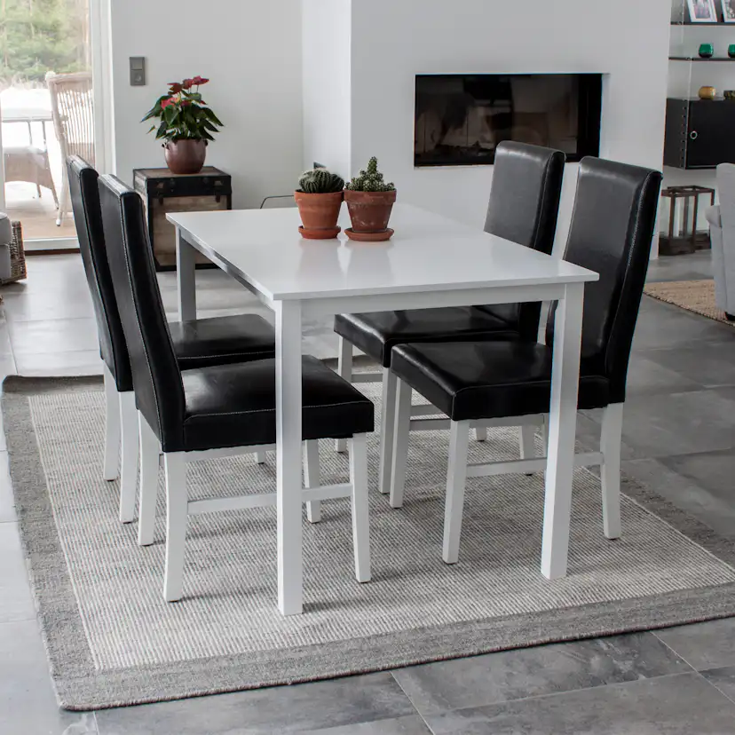 Matgrupp Venture Home Aleyna 160/240 med 8 Copacabana Karmstolar