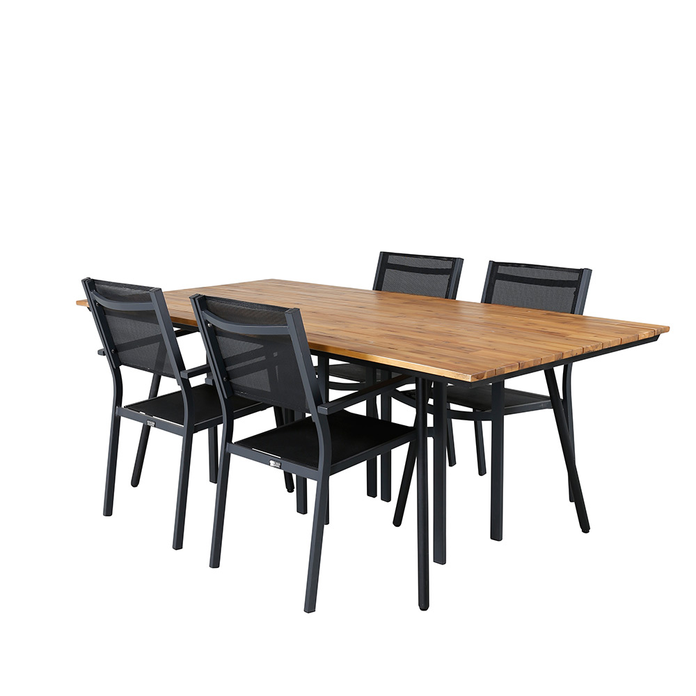 Matgrupp Venture Home Chane med 4 Curz Stapelbara Matstolar