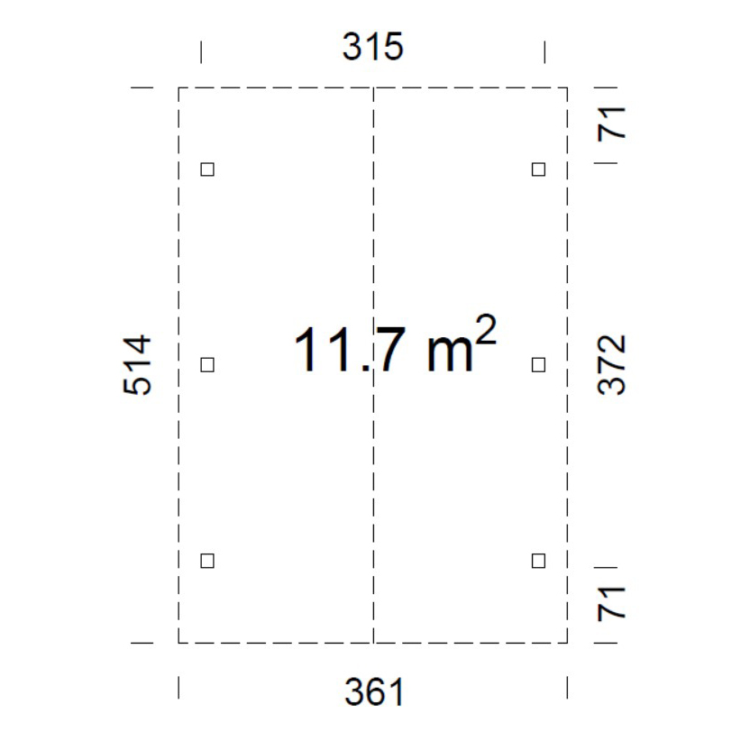 Carport Palmako Robert 11,7 m2
