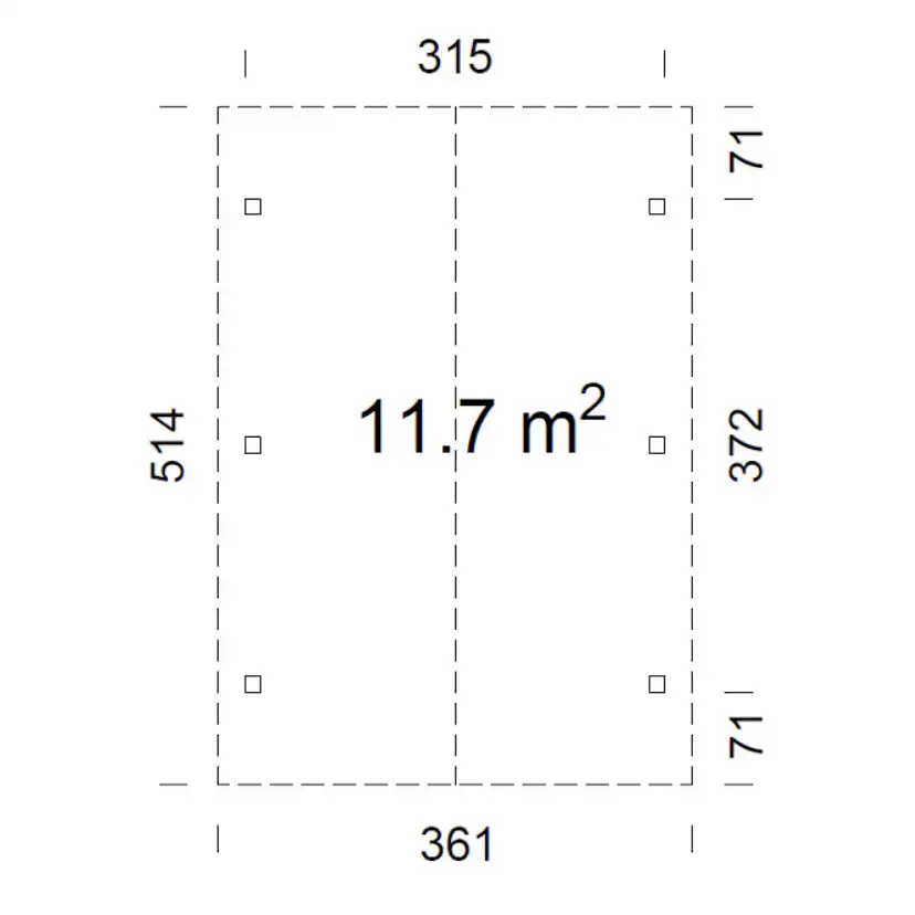 Carport Palmako Robert 11,7 m2