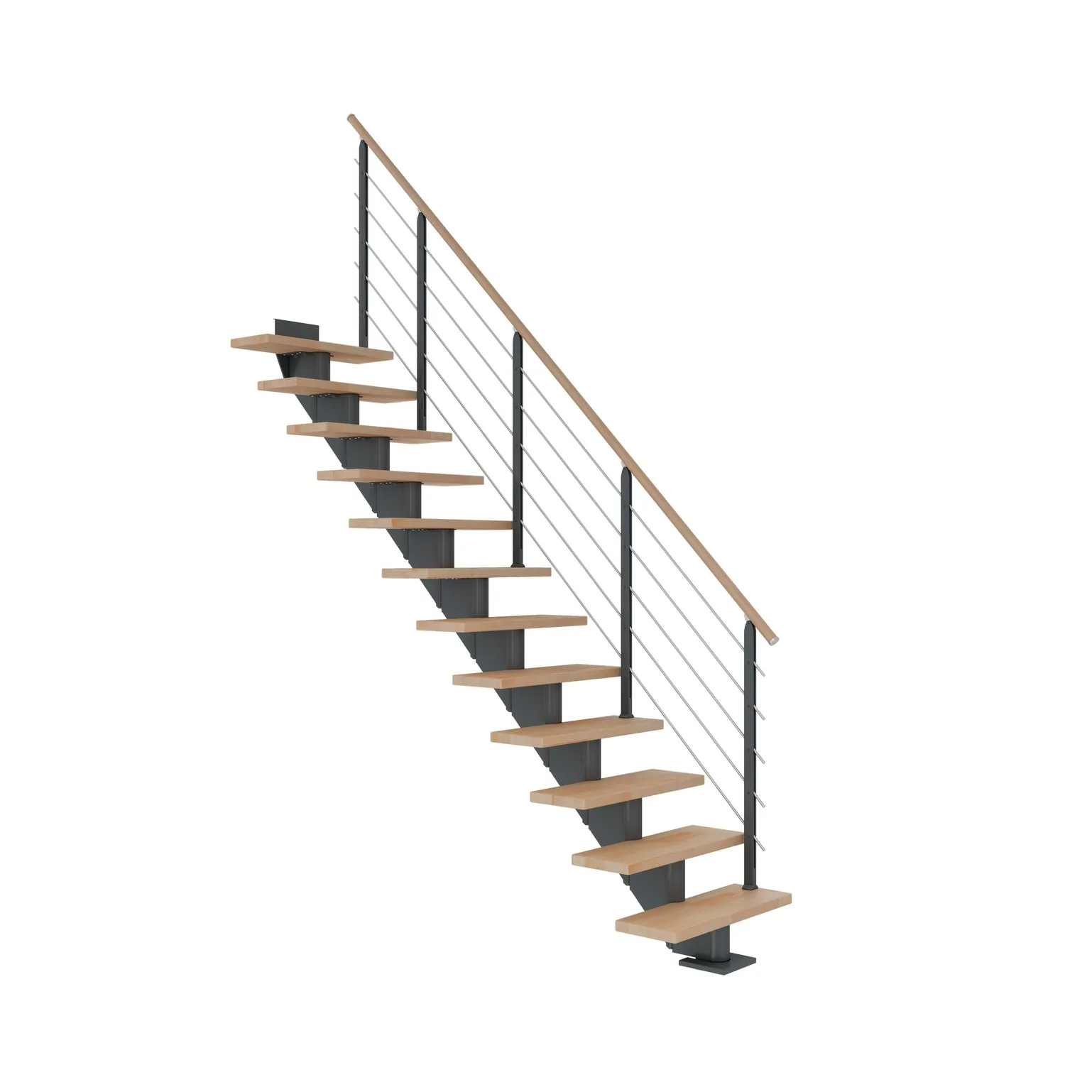 HAMBURG bok oljad rak antracit DESIGN 14T 75W Antracit, LxB: 2810x790 mm