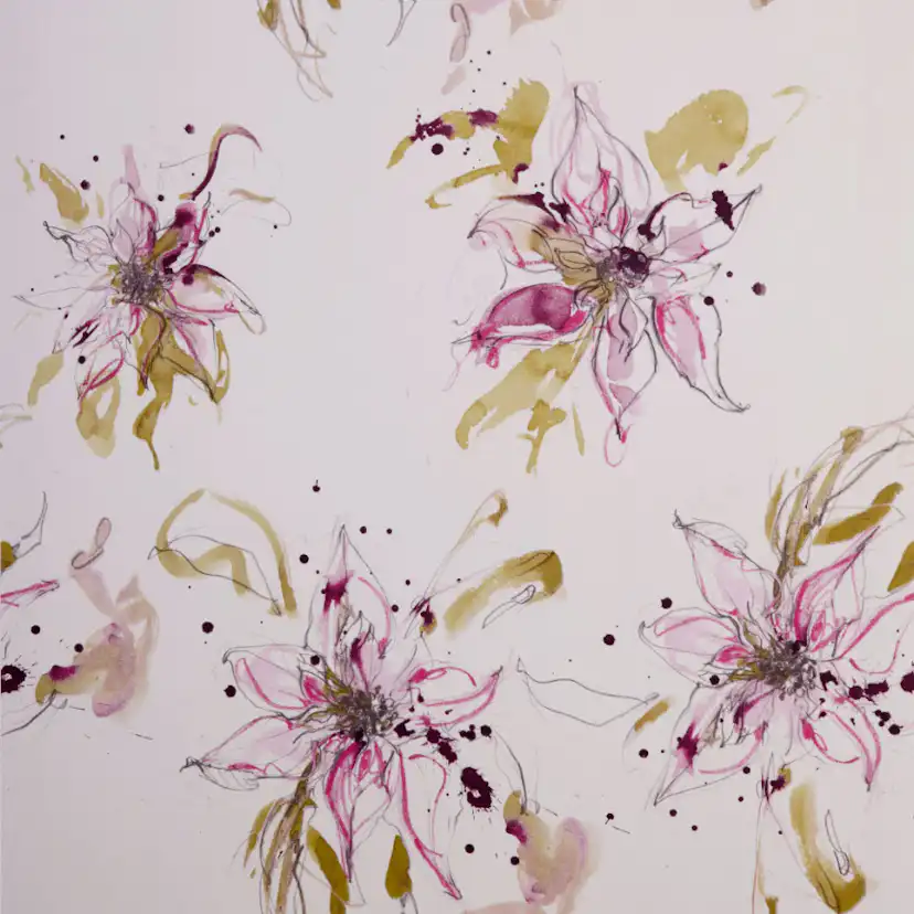 Tapet Mimou Poinsettia Green/Lilac