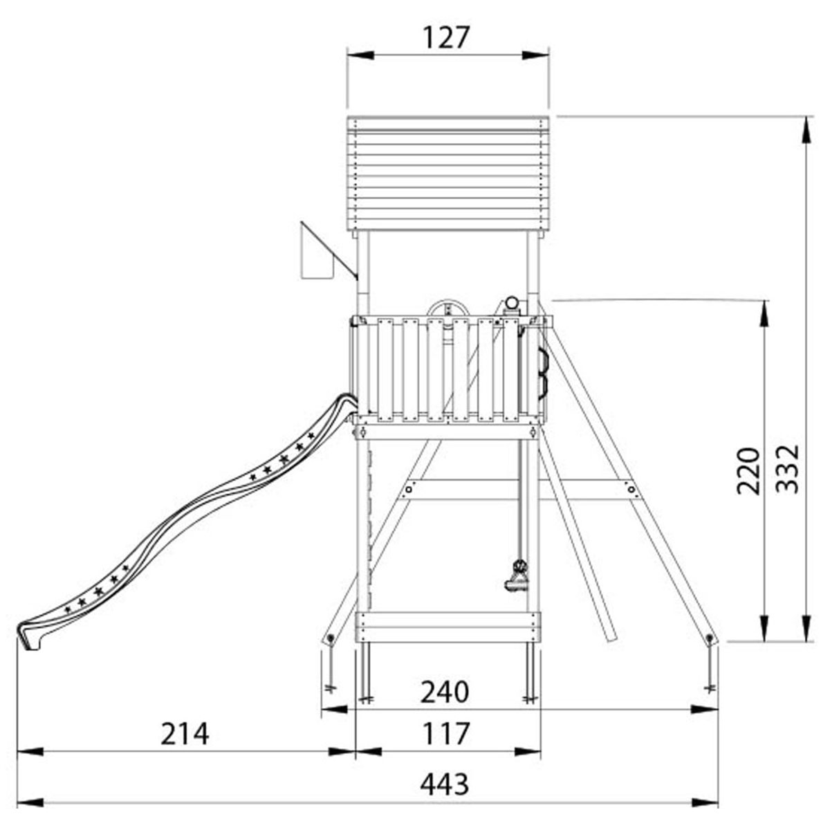 Lektorn Jungle Gym Mansion 2.1 Gungmodul & Blå Rutschkana