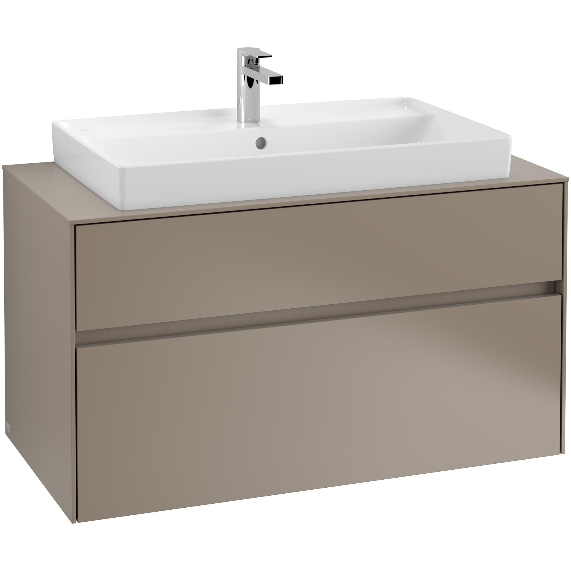 Tvättställsskåp Villeroy & Boch Collaro 100 cm med 2 Lådor för Ovanpåliggande Skåpstvättställ