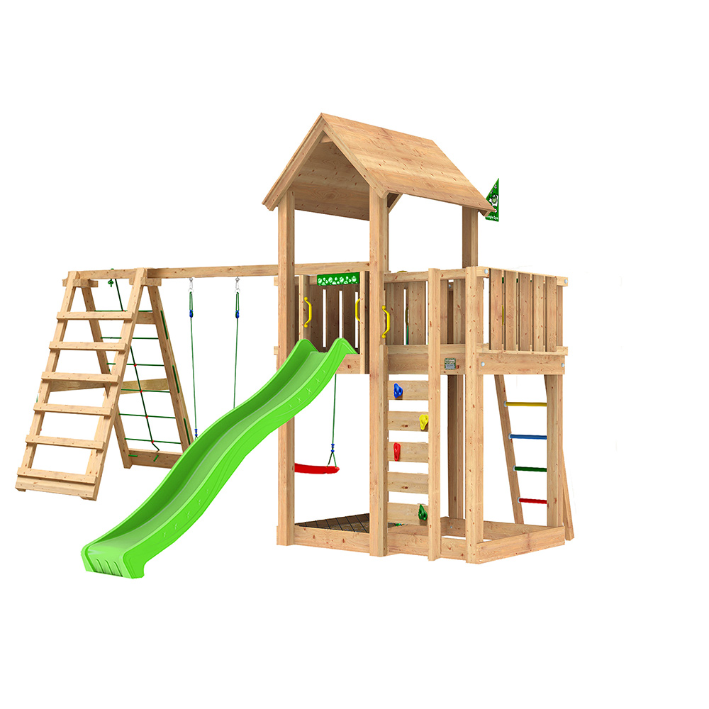 Lektorn Jungle Gym Mansion 2.1 Klättermodul Grön Rutschkana