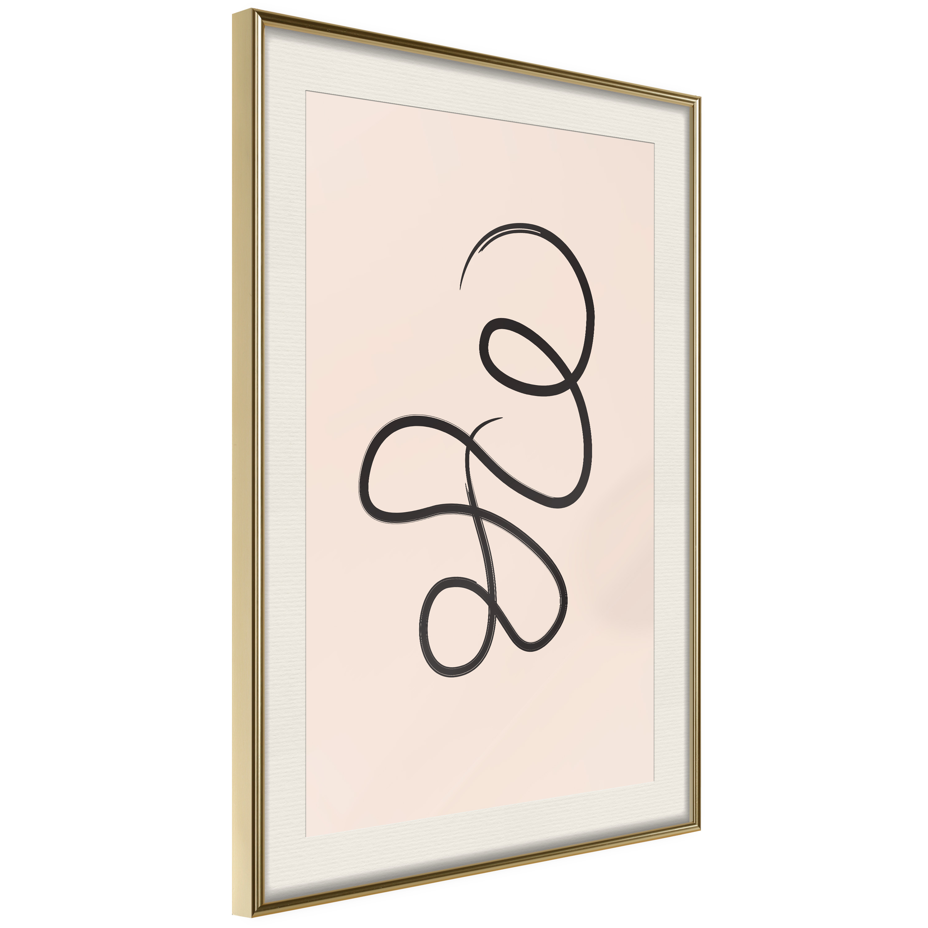 Affisch - Thought Loop [Poster] 40x60 Guld ram med passepartout, 40x60 cm