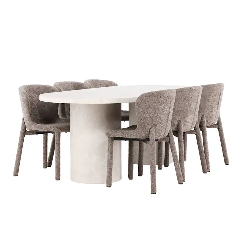 Matgrupp Venture Home Narvik med 6st Astoria Matstolar