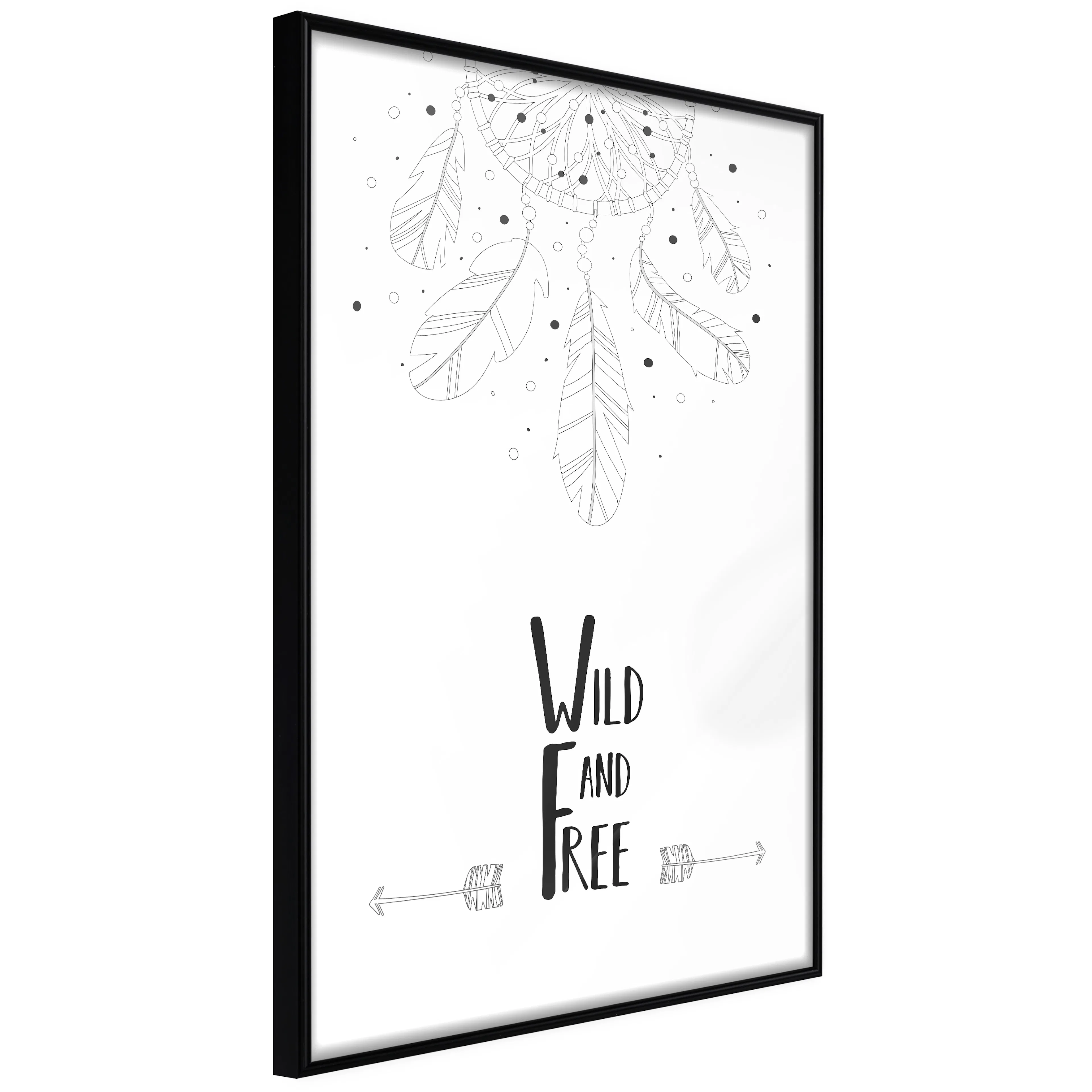Affisch - Wild and Free [Poster] 40x60 Svart ram, 40x60 cm