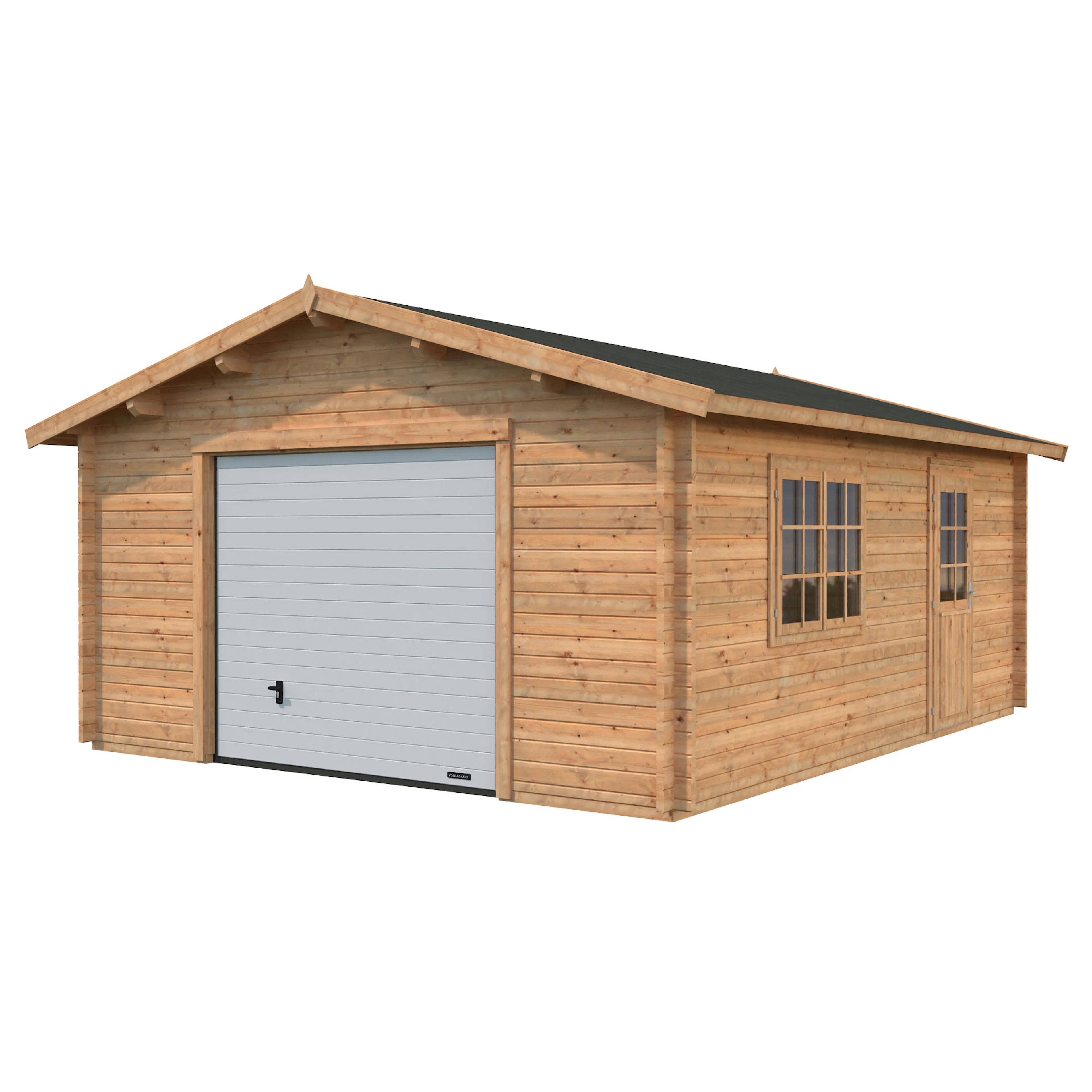 Roger 23,9 m2 with sectional door Brun dippad