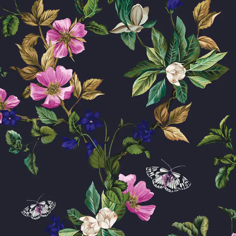 Tapet Joules Wakerly Woodland Floral French Navy