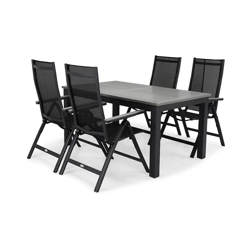 Matgrupp Comfort Garden Monaco med 4 Positionsstolar