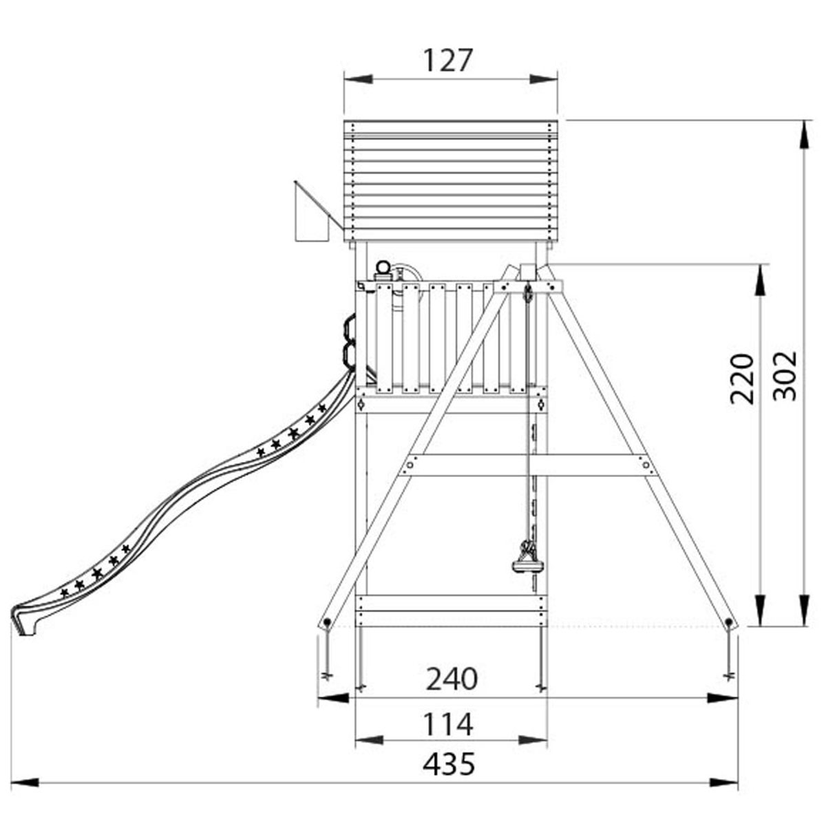 Lektorn Jungle Gym Cabin 2.1 Klättermodul Grön Rutschkana