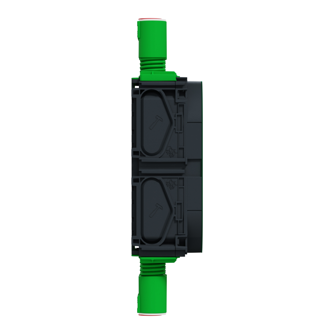 Apparatdosa Schneider Electric Multifix med Lock för Enkelgips 13 mm Fyra flexibla stutsar 16/20 mm