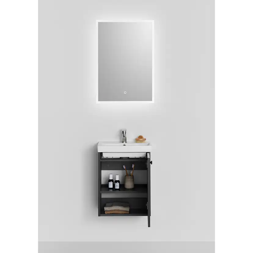 Möbelpaket Hafa Neat 420 med Lucka och Spegel Store Square LED