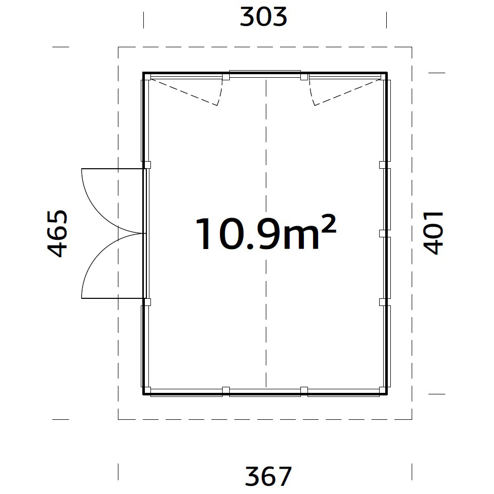 Isabella 10,9 m2 GYDIP Impregnerad grå