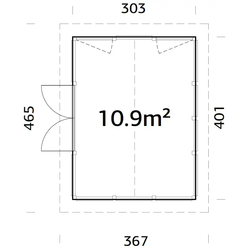 Isabella 10,9 m2 GYDIP Impregnerad grå