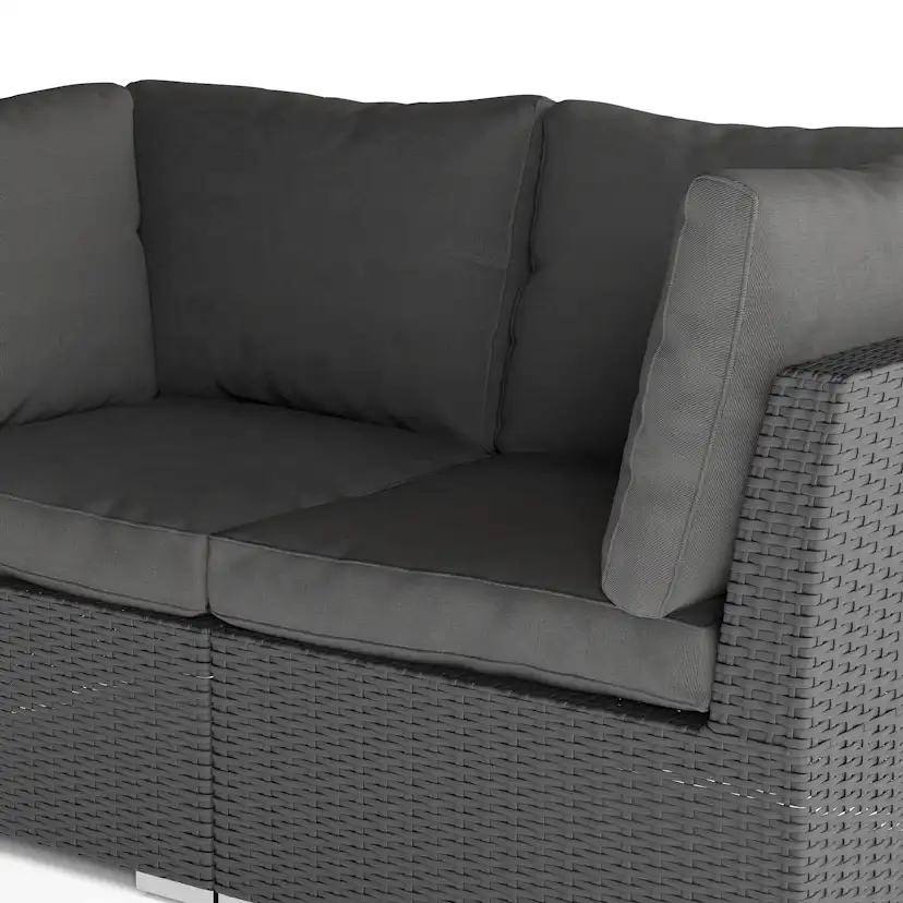 Utesoffa Comfort Garden Wisconsin Premium Loungesoffa Utomhus med Armstöd 2-sits Konstrotting